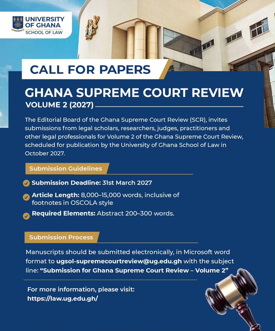 CALL FOR PAPERS GHANA SUPREME COURT REVIEW – VOLUME 2 (2027)
