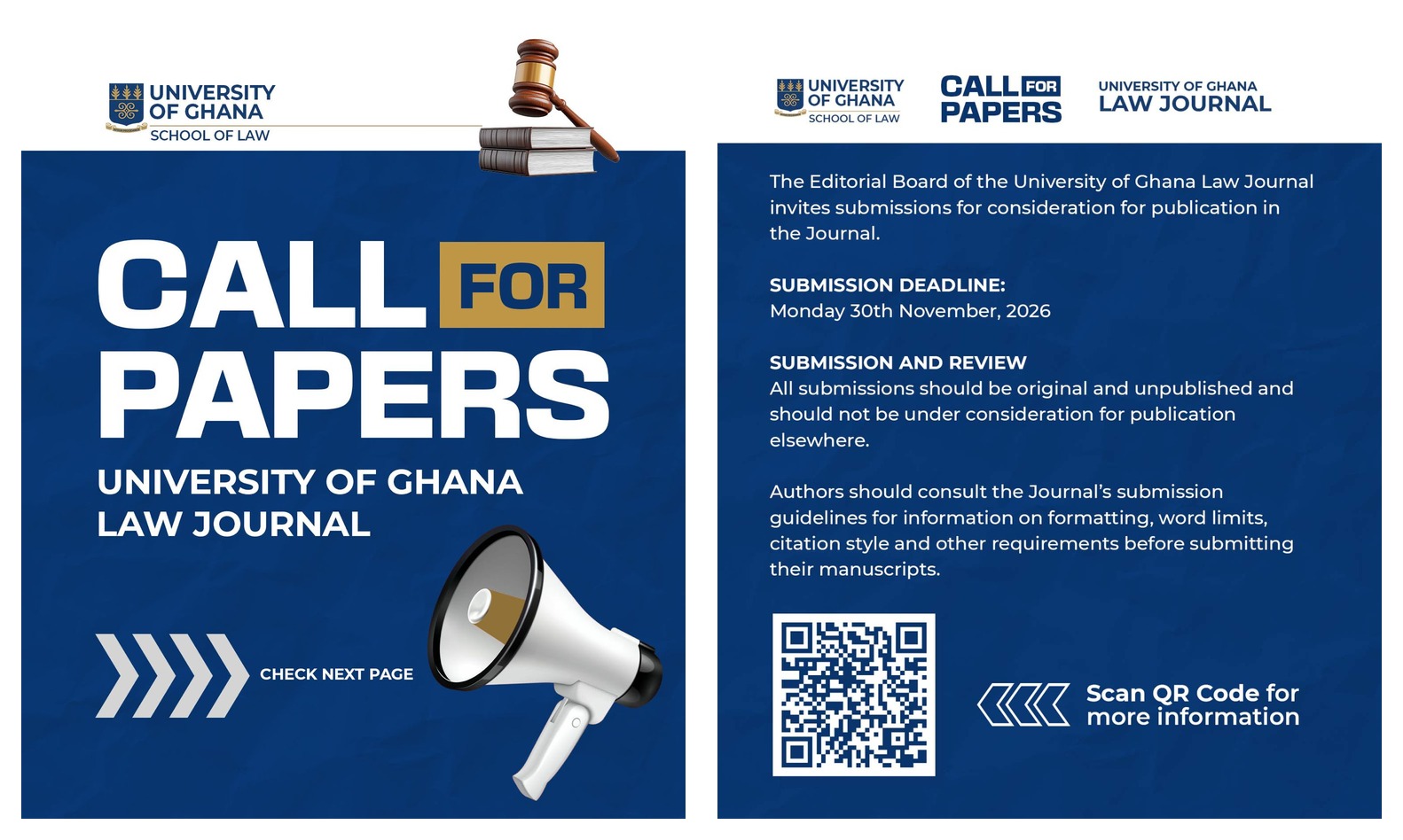 Call for Papers — University of Ghana Law Journal